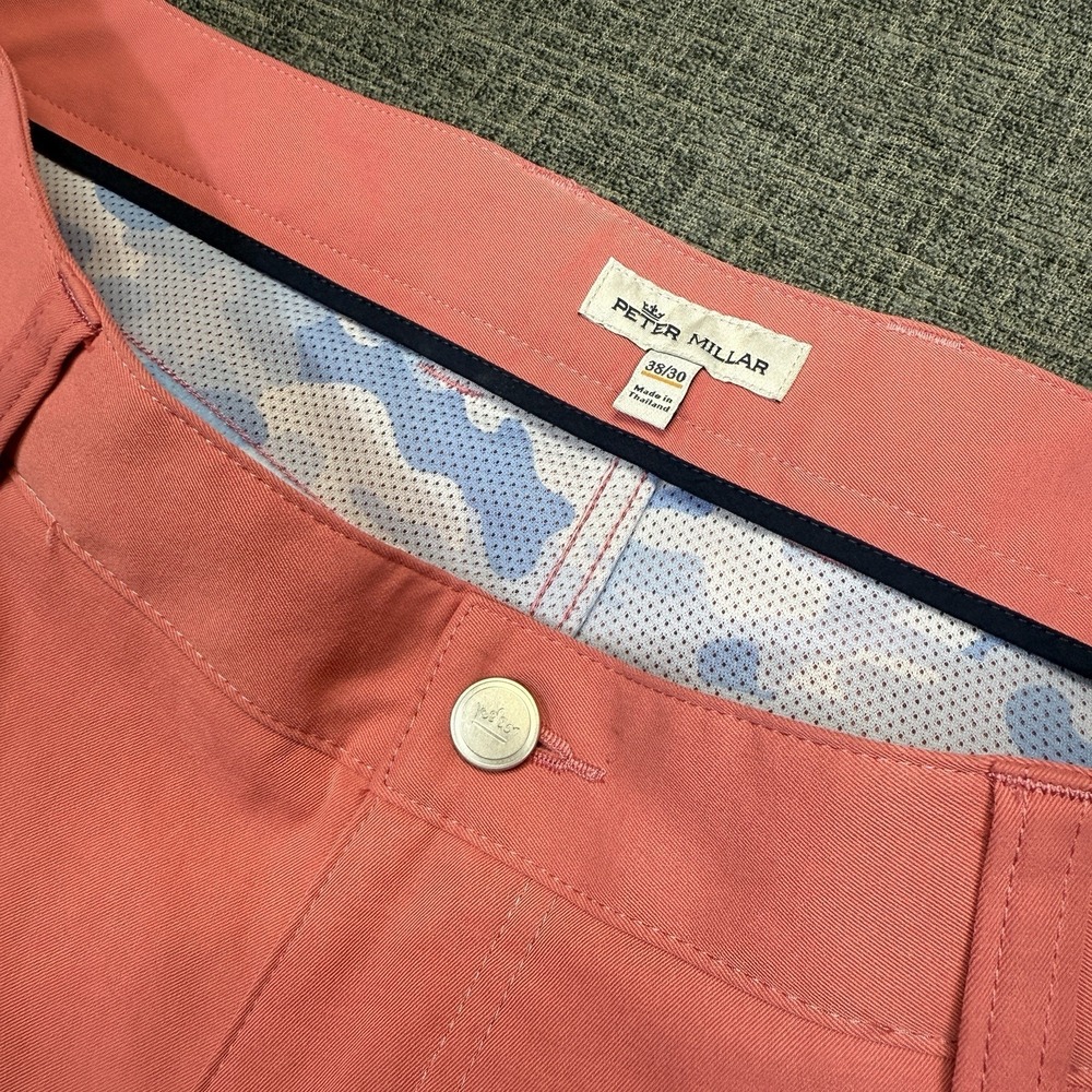 Peter Millar Pants Mens 38x30 Pink Performance Five Pocket Pant Golf Chino